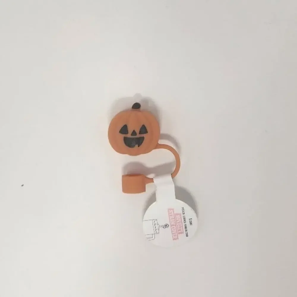 Orange Pumpkin Halloween Tumbler Straw Cover